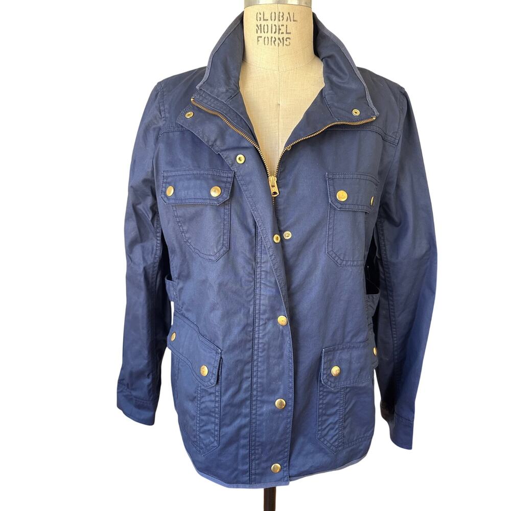 J.Crew Downtown Field Jacket in Navy Blue Size XL XLarge Cotton